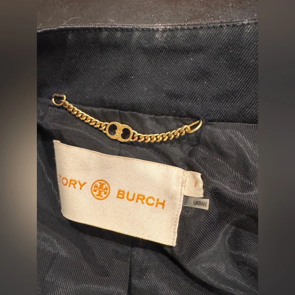 Tory Burch Sargent pepper Black and Gold Utility Jacket size 8
